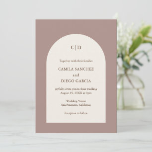 Camila Taupe Arch Modern Wedding Invitation