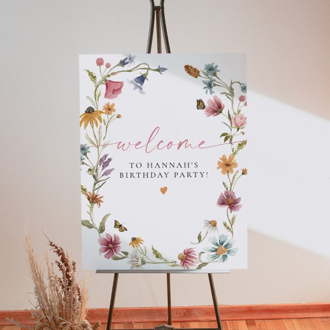 CAMILLA Boho Wildflower Girl 1st Birthday Welcome Foam Board (Creator Uploaded)