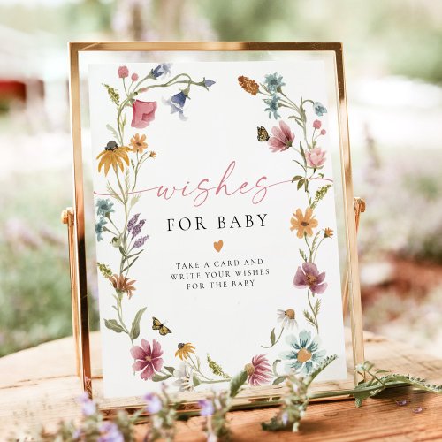 CAMILLA Boho Wildflower Girl Baby Wishes For Baby  Poster