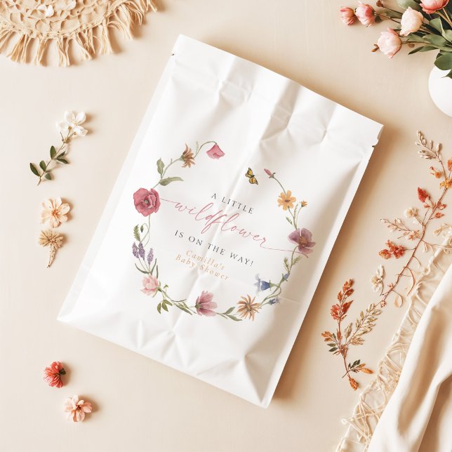 CAMILLA Butterfly Wildflower Girl Baby Shower Favor Bag (Creator Uploaded)