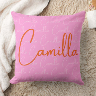 Camilla Repeating Name Pattern Throw Pillow