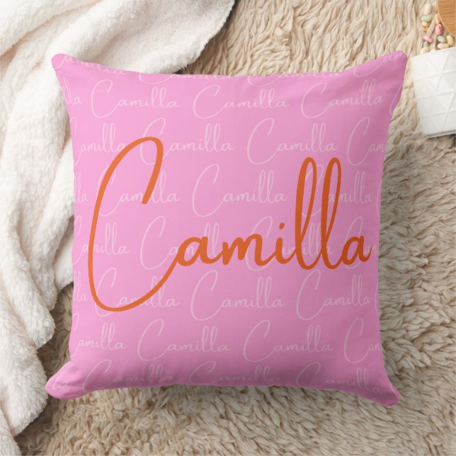 Camilla Repeating Name Pattern  Throw Pillow (Blanket)