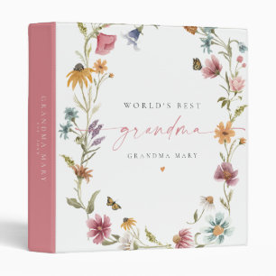 CAMILLA Wildflower Butterfly World's Best Grandma 3 Ring Binder