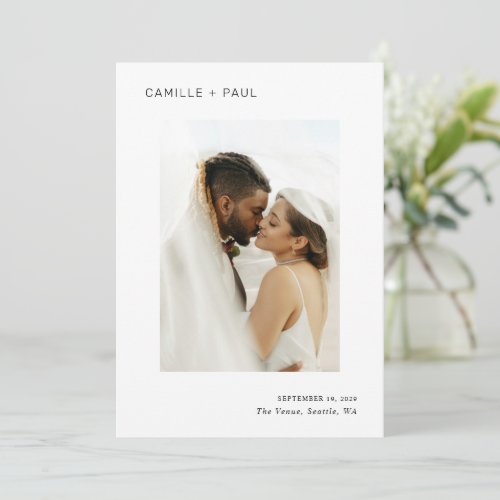 Camille Black and White Modern Wedding Save The Date