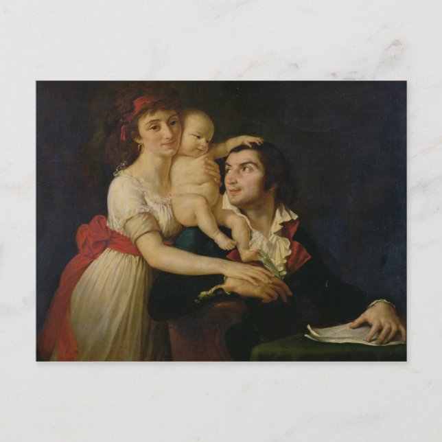 Camille Desmoulins  his wife Lucile  and their Postcard (Front)