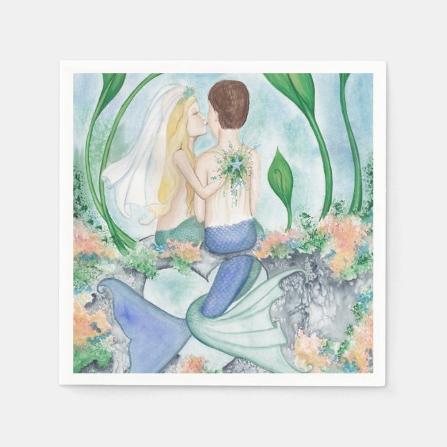 Camille Grimshaw I Do Mermaid Wedding Napkins (Front)