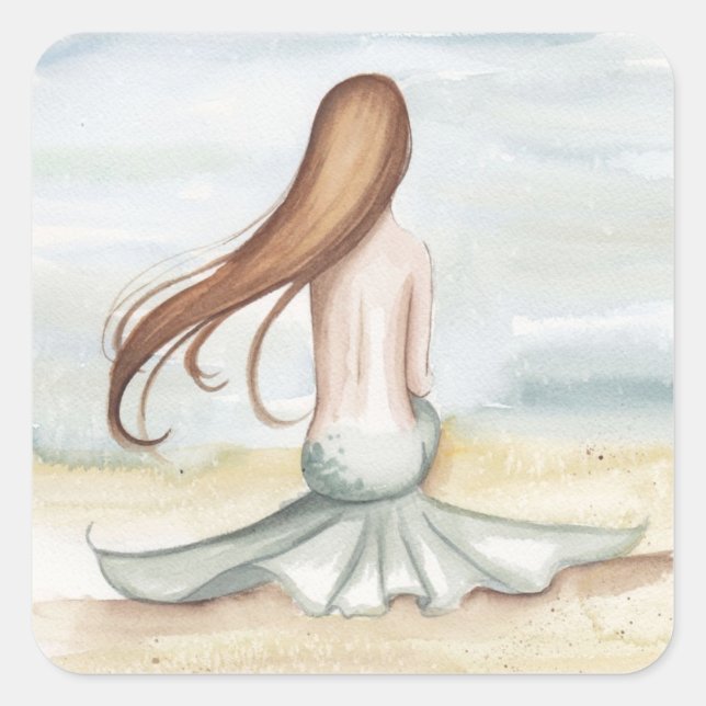 Camille Grimshaw Mermaid Watching Tide Sticker (Front)