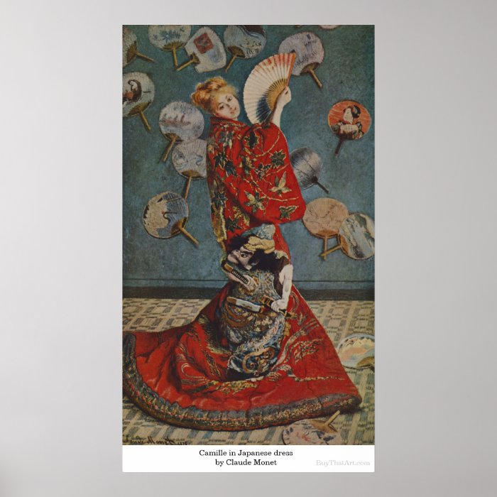 Camille in Japanese dress by Claude Monet Poster