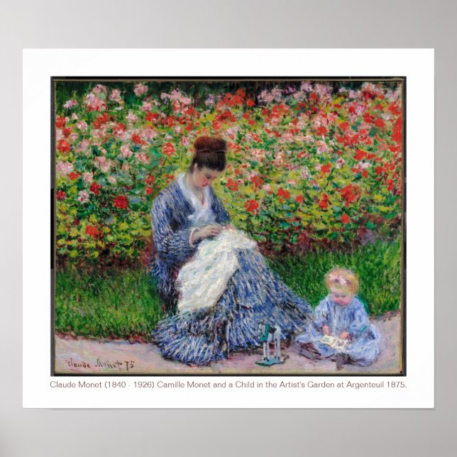Camille Monet and a Child 1875 Fine Art  Poster (Front)