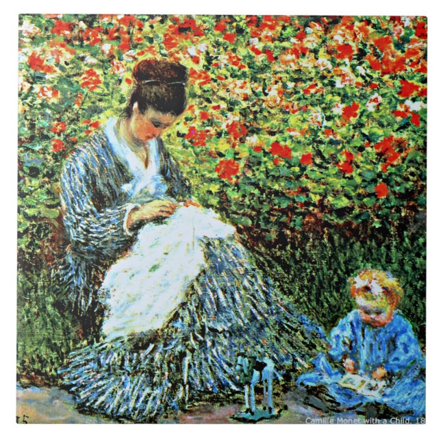 Camille Monet and Child, Ceramic Tile (Front)