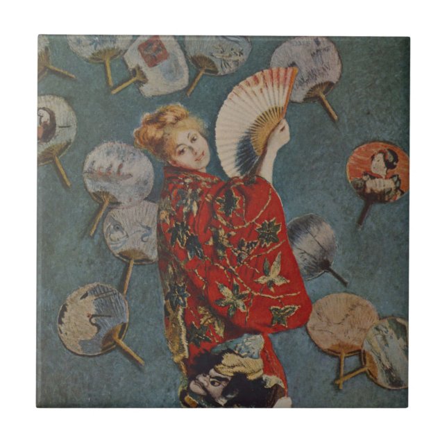 Camille Monet in Japanese Costume by Claude Monet Ceramic Tile (Front)