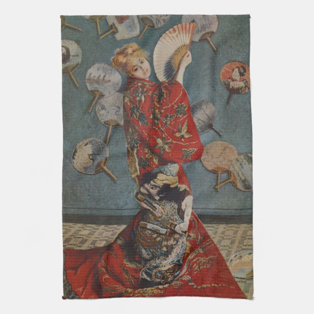 Camille Monet in Japanese Costume by Claude Monet Kitchen Towel (Vertical)