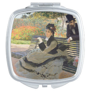 Camille Monet on a Bench Claude Monet Compact Mirror