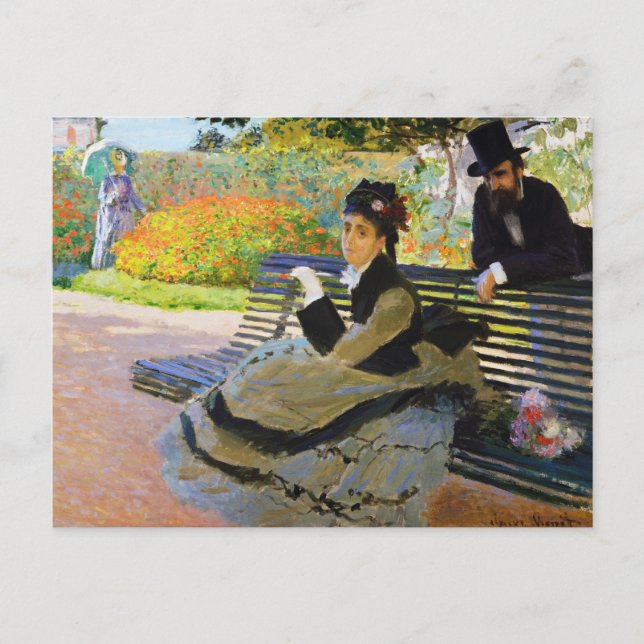 Camille Monet on a Garden Bench Claude Monet Postcard (Front)