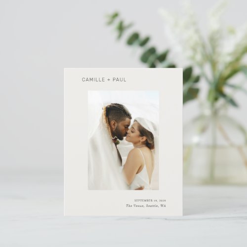 Camille Neutral Modern Wedding Save the Date