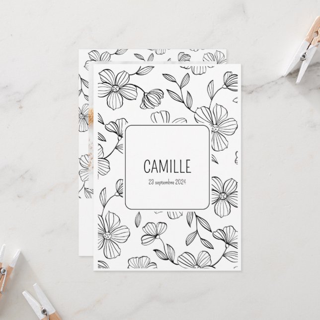 "Camille" Part Invitation (Front/Back In Situ)