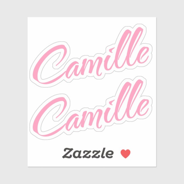 Camille pink name decorative x2 sticker (Sheet)