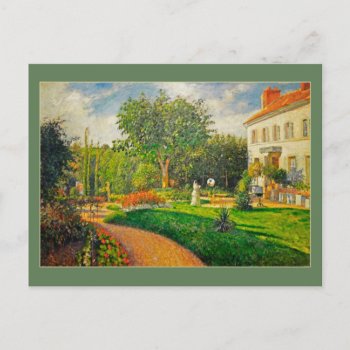 Camille Pissaro Garden Of Les Maturins Fine Art Postcard by lazyrivergreetings at Zazzle