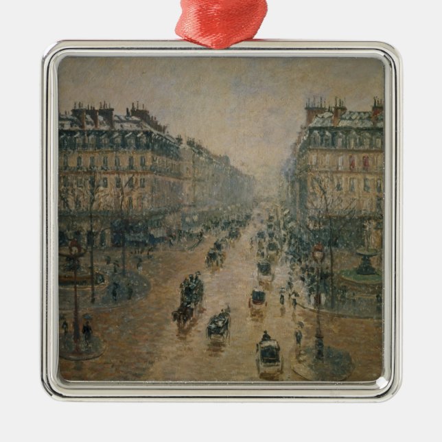 Camille Pissarro | Avenue de L'Opera, Paris, 1898 Metal Ornament (Front)