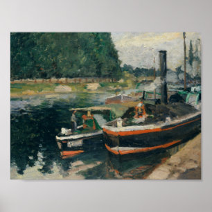 Camille Pissarro - Barges at Pontoise Poster