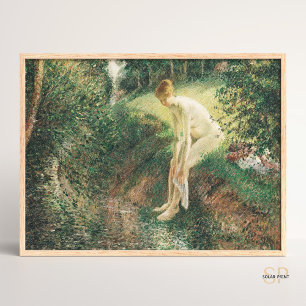 Camille Pissarro Bather in the Woods Painting Art Poster