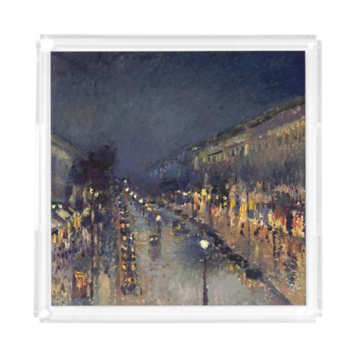 Camille Pissarro Boulevard Montmartre at Night Acrylic Tray