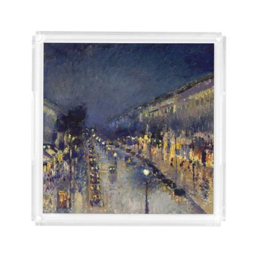 Camille Pissarro _ Boulevard Montmartre at Night Acrylic Tray