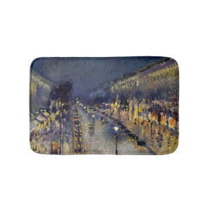 Camille Pissarro - Boulevard Montmartre at Night Bath Mat