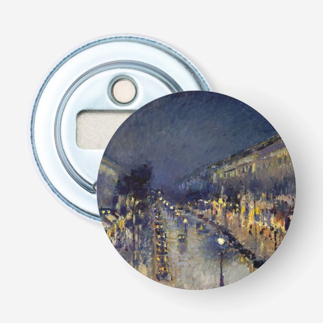 Camille Pissarro - Boulevard Montmartre at Night Bottle Opener (Front)