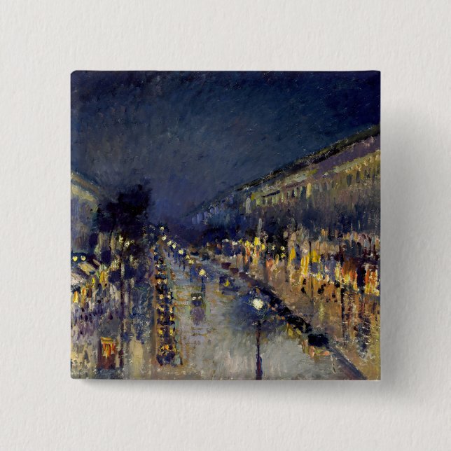 Camille Pissarro - Boulevard Montmartre at Night Button (Front)