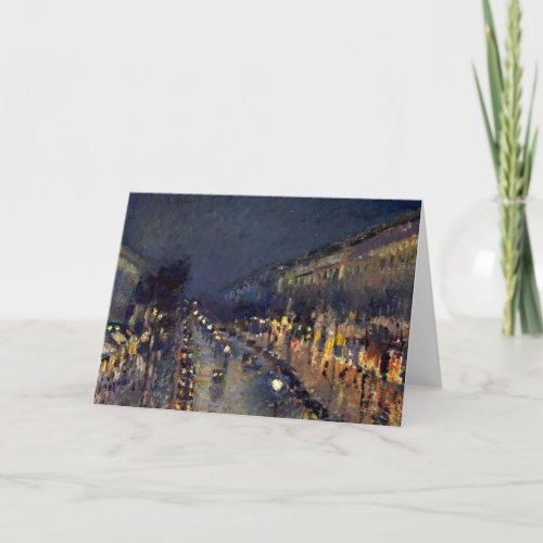 Camille Pissarro Boulevard Montmartre at Night Card