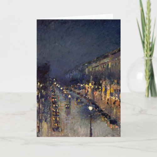 Camille Pissarro Boulevard Montmartre at Night Card