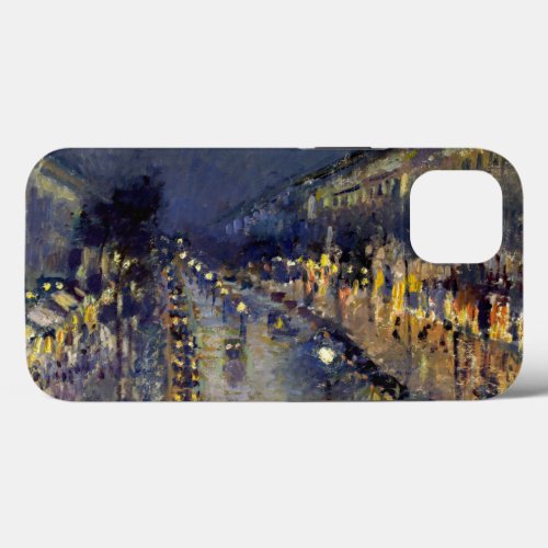 Camille Pissarro _ Boulevard Montmartre at Night iPhone 13 Case