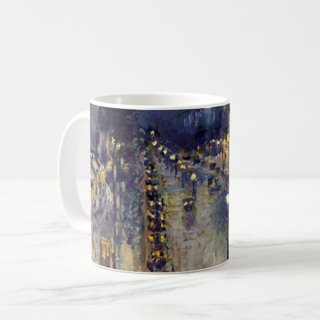 Camille Pissarro - Boulevard Montmartre at Night Coffee Mug (Front Left)