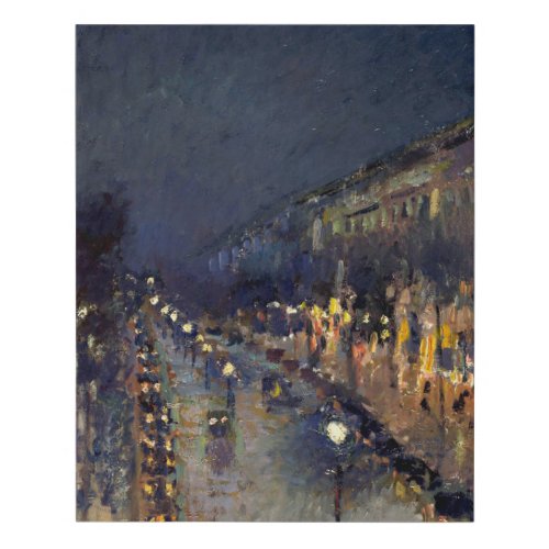 Camille Pissarro Boulevard Montmartre at Night Faux Canvas Print