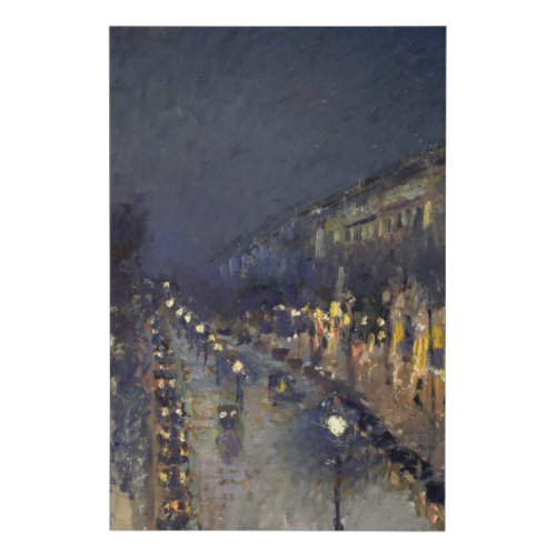 Camille Pissarro Boulevard Montmartre at Night Faux Canvas Print