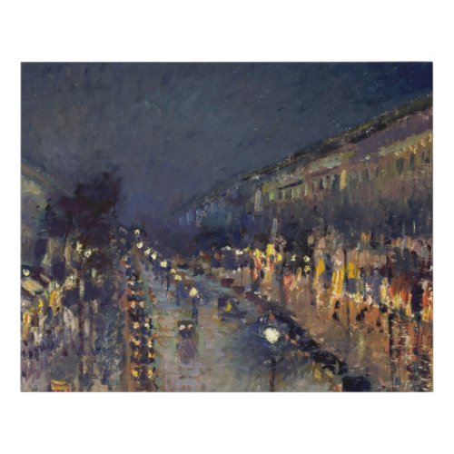 Camille Pissarro Boulevard Montmartre at Night Faux Canvas Print