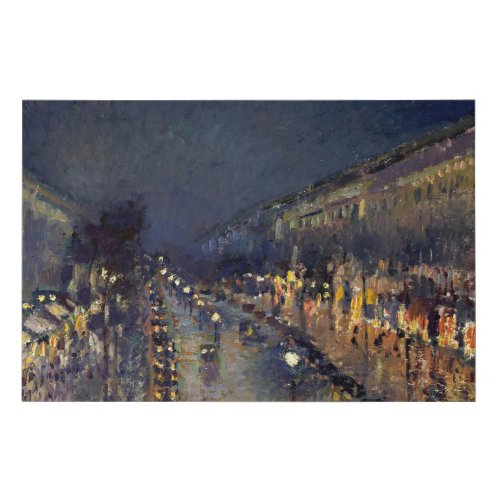 Camille Pissarro Boulevard Montmartre at Night Faux Canvas Print