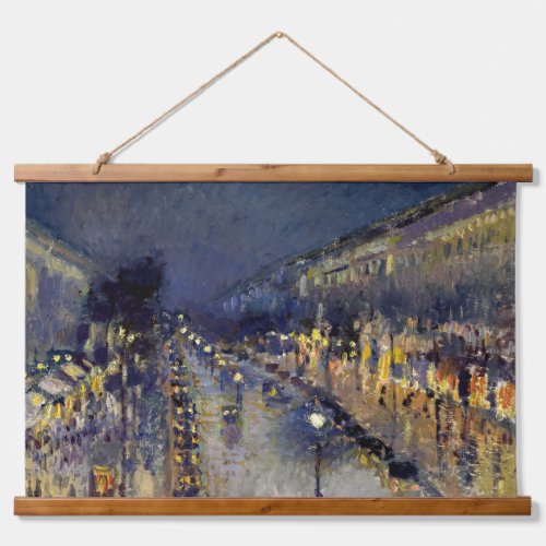 Camille Pissarro _ Boulevard Montmartre at Night Hanging Tapestry