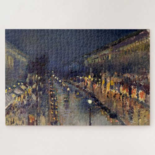 Camille Pissarro Boulevard Montmartre at Night Jigsaw Puzzle