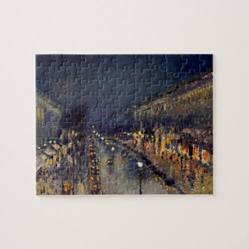 Camille Pissarro Boulevard Montmartre at Night Jigsaw Puzzle