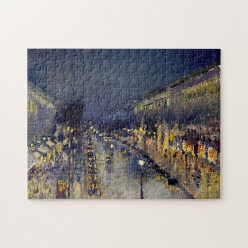 Camille Pissarro _ Boulevard Montmartre at Night Jigsaw Puzzle