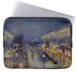 Camille Pissarro - Boulevard Montmartre at Night Laptop Sleeve