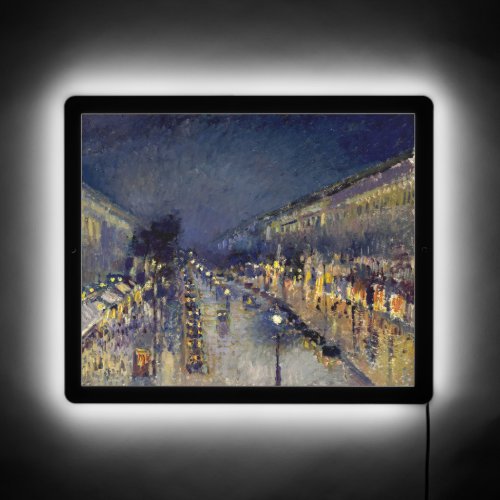 Camille Pissarro _ Boulevard Montmartre at Night LED Sign