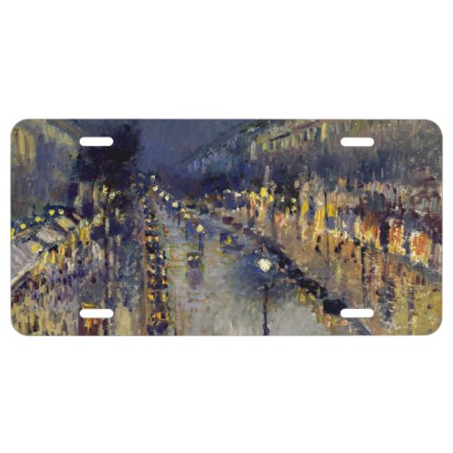 Camille Pissarro _ Boulevard Montmartre at Night License Plate