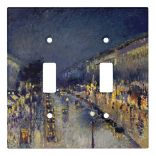 Camille Pissarro - Boulevard Montmartre at Night Light Switch Cover