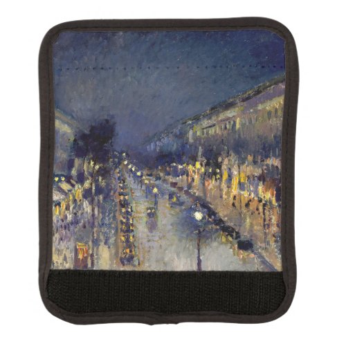 Camille Pissarro _ Boulevard Montmartre at Night Luggage Handle Wrap