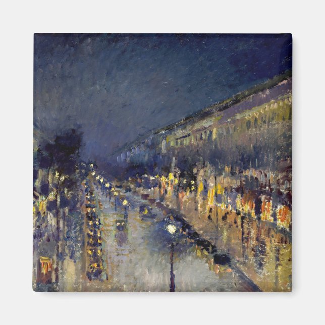 Camille Pissarro - Boulevard Montmartre at Night Magnet (Front)