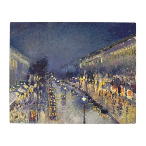 Camille Pissarro _ Boulevard Montmartre at Night Metal Print