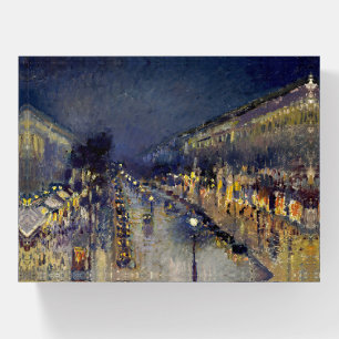 Camille Pissarro - Boulevard Montmartre at Night Paperweight